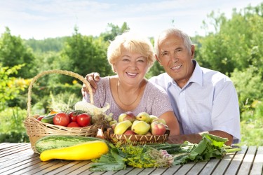 Old age happy couple smiling